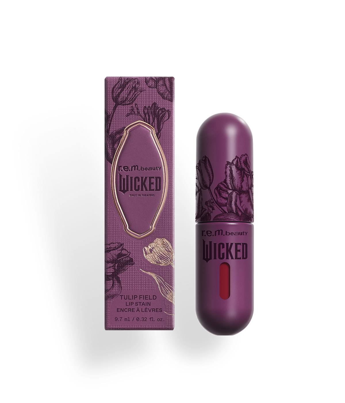 r.e.m. beauty x Wicked: For Good tulip field lip stain