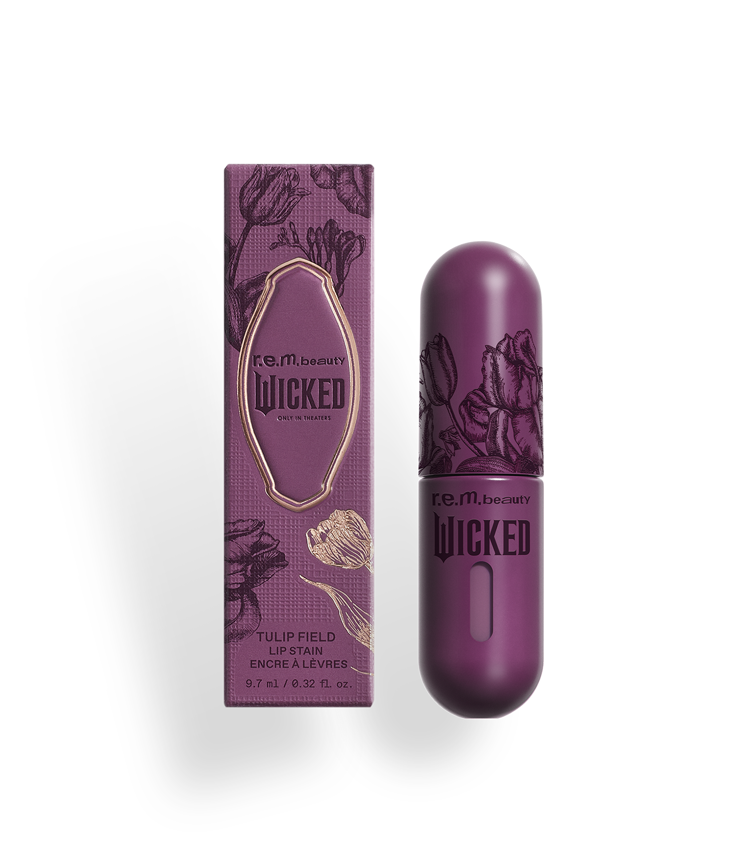 r.e.m. beauty x Wicked: For Good tulip field lip stain